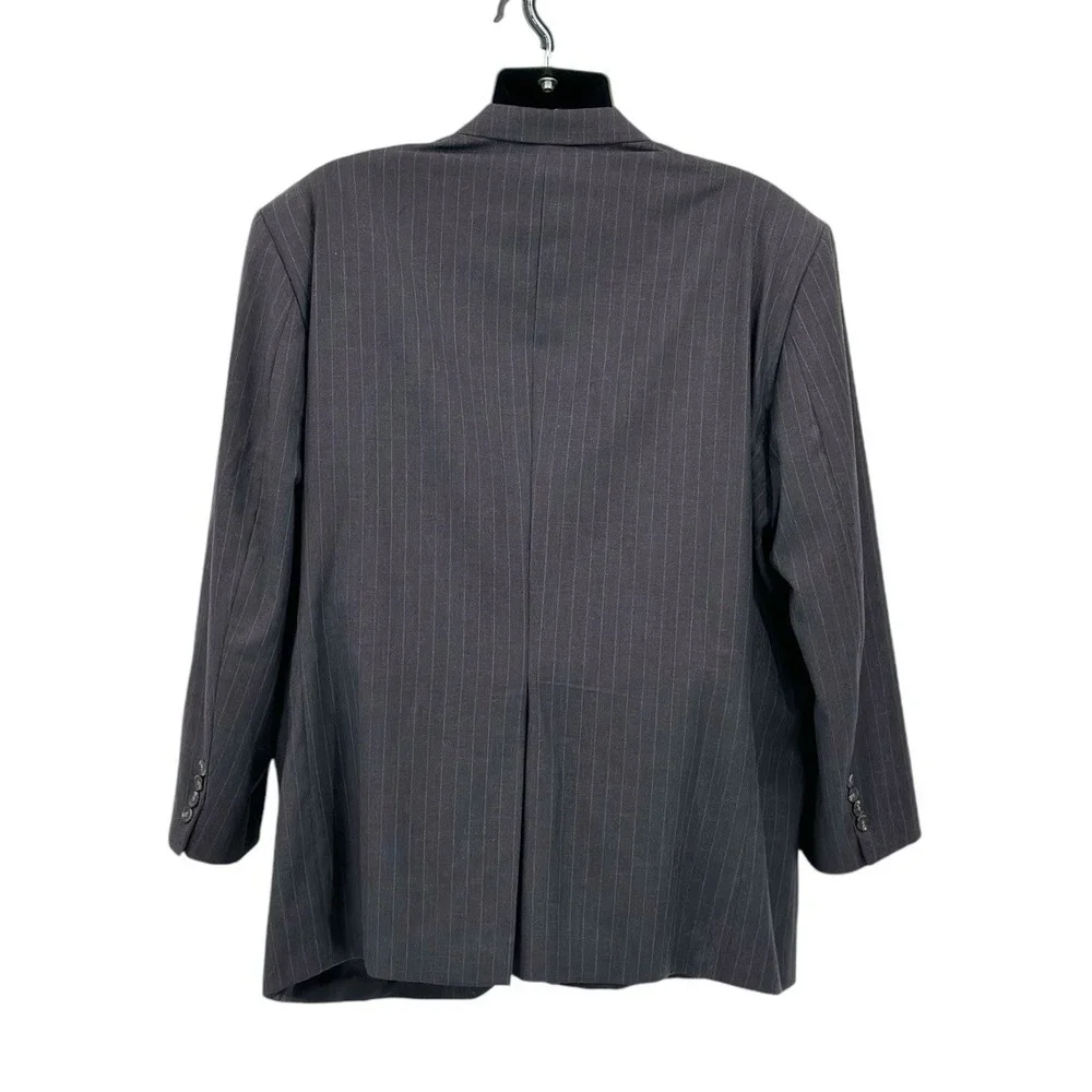 Vintage Lauren Ralph Lauren Men's 50R Blazer Sport Coat Gray Stripe 24